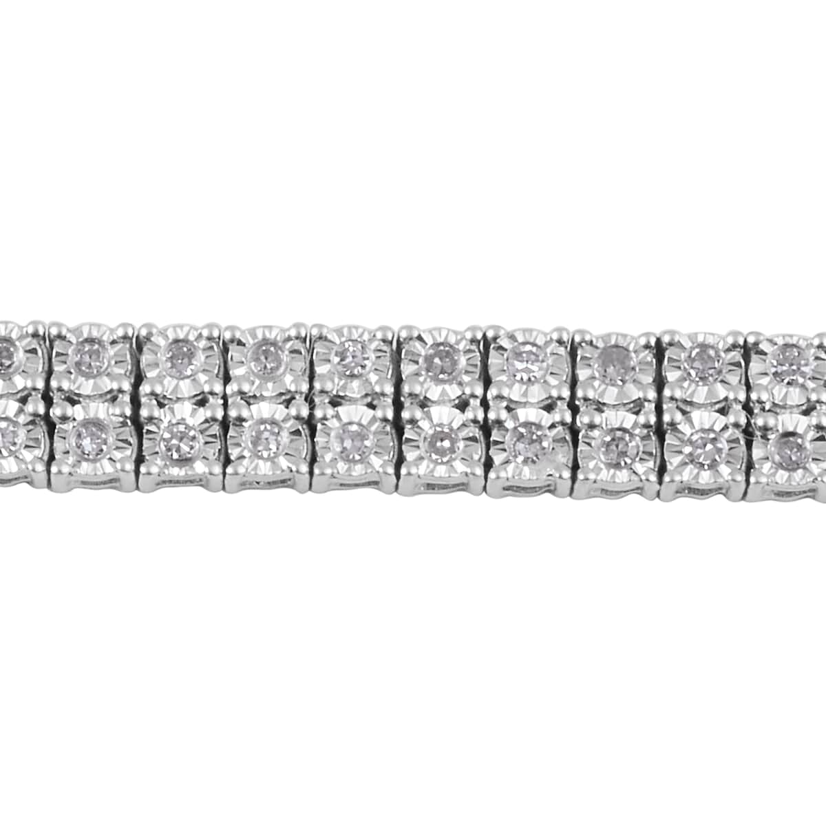 Diamond Bolo Bracelet in Platinum Over Sterling Silver 0.75 ctw image number 2