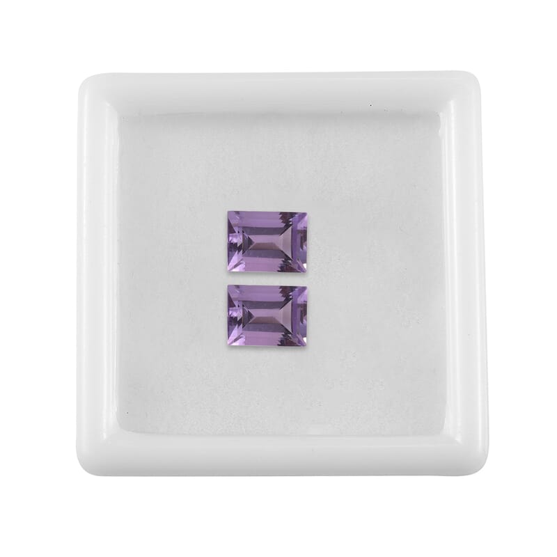 Rose De France Amethyst Set of 2 (Bgt 8x6 mm) 2.56 ctw Loose Gemstone