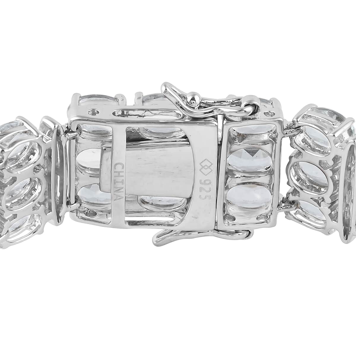 Mangoro Aquamarine and White Zircon Bracelet in Sterling Silver (8.00 In) 32.44 ctw image number 2