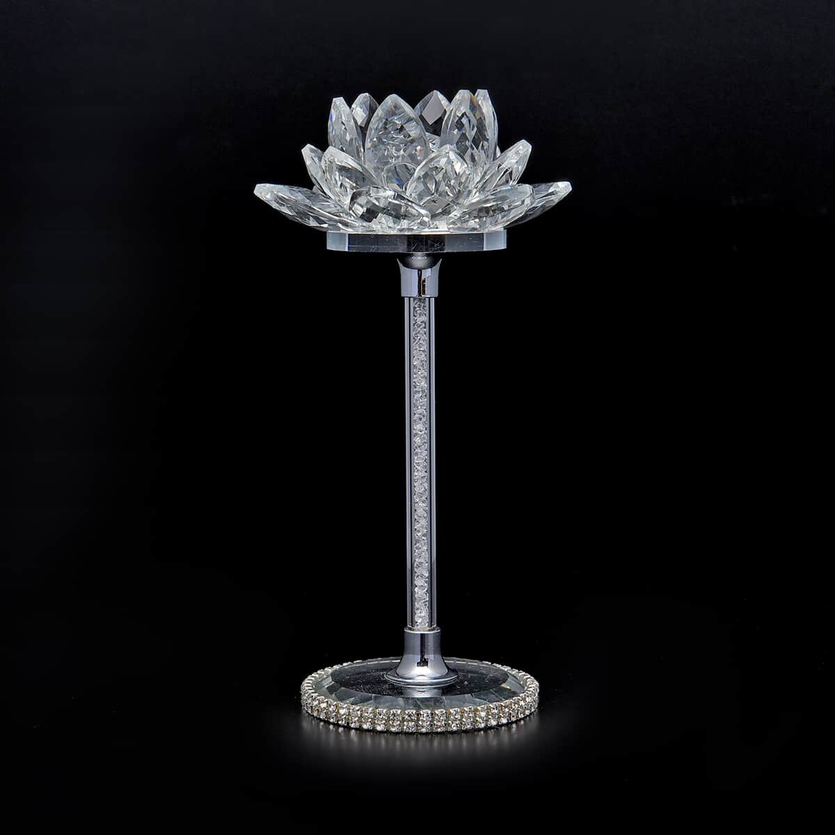 "Home Decorative Crystal Lotus-White Material:glass+alloy+resin Size:5.9*2.36inches  Weight:205gm" image number 0
