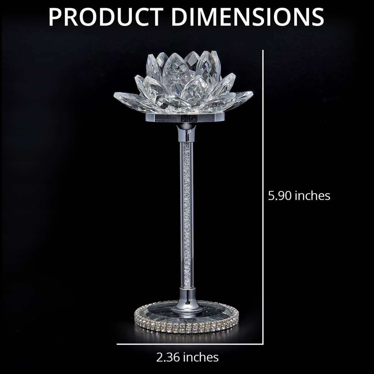"Home Decorative Crystal Lotus-White Material:glass+alloy+resin Size:5.9*2.36inches  Weight:205gm" image number 3