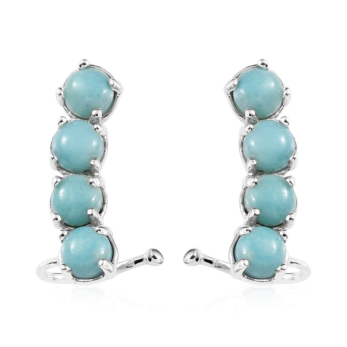 Larimar Earrings in Platinum Over Sterling Silver 5.30 ctw image number 0