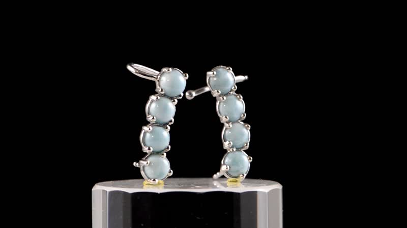 D'Joy Larimar 5.30 ctw Earrings in Platinum Over Sterling Silver