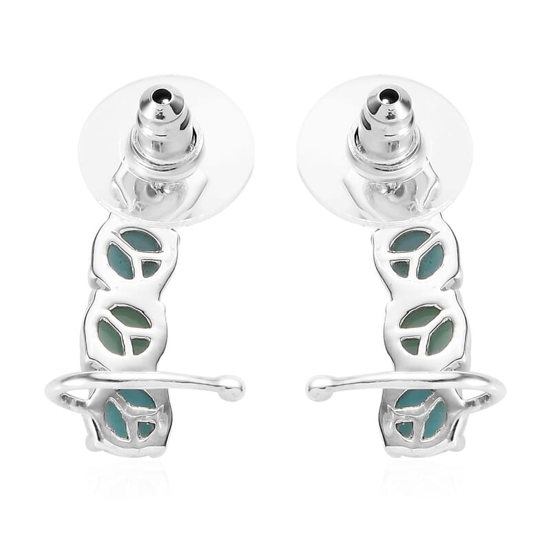 D'Joy Larimar 5.30 ctw Earrings in Platinum Over Sterling Silver