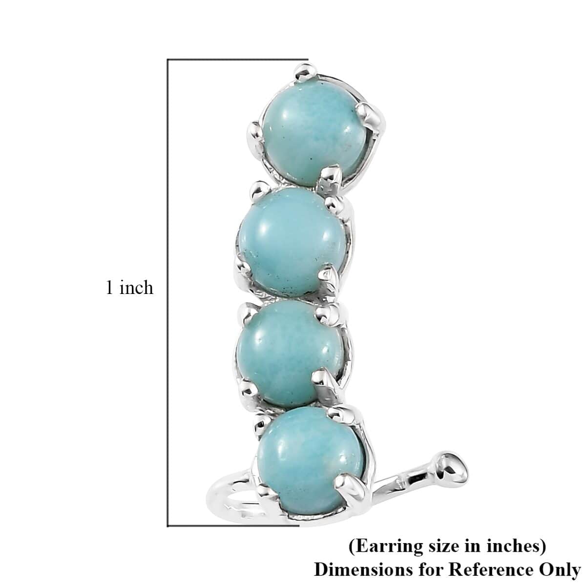 Larimar Earrings in Platinum Over Sterling Silver 5.30 ctw image number 4