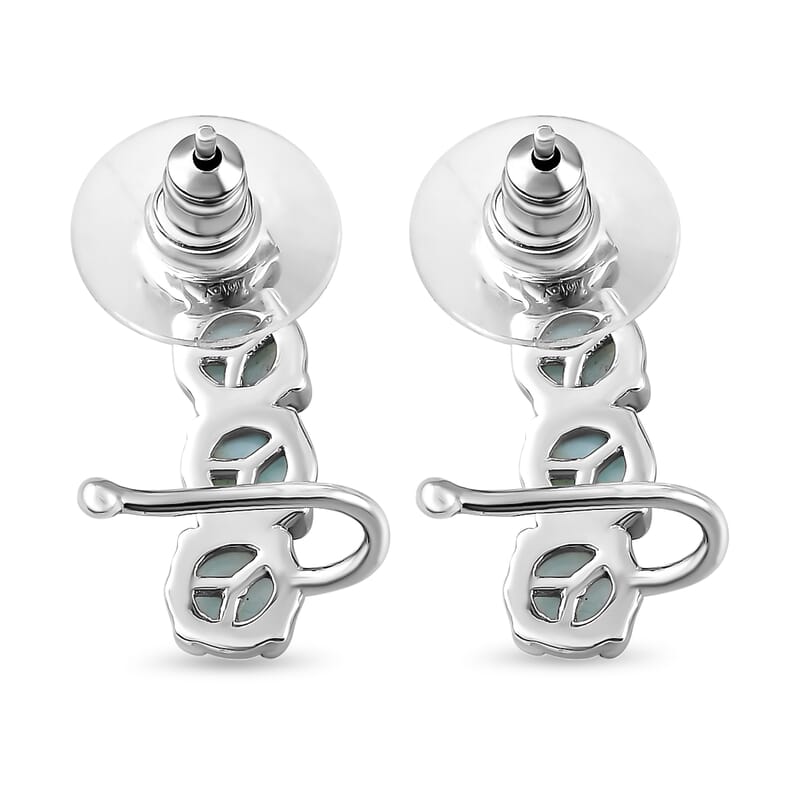 D'Joy Larimar 5.30 ctw Earrings in Platinum Over Sterling Silver