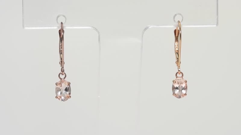 18K Rose Gold AAA Marropino Morganite Lever Back Earrings 1.25 ctw