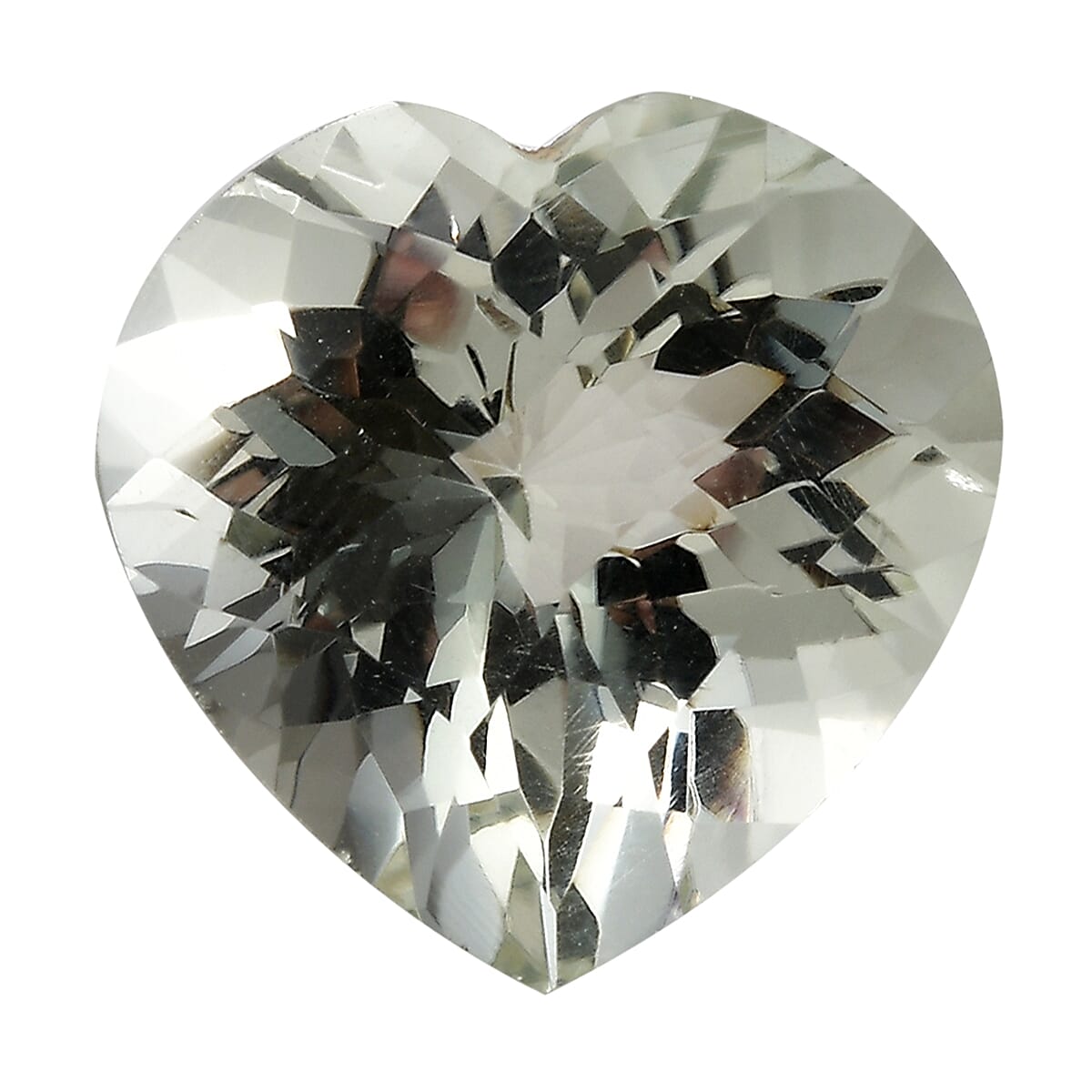 Montezuma Prasiolite (Hrt 18 mm) 13.33 ctw Loose Gemstone