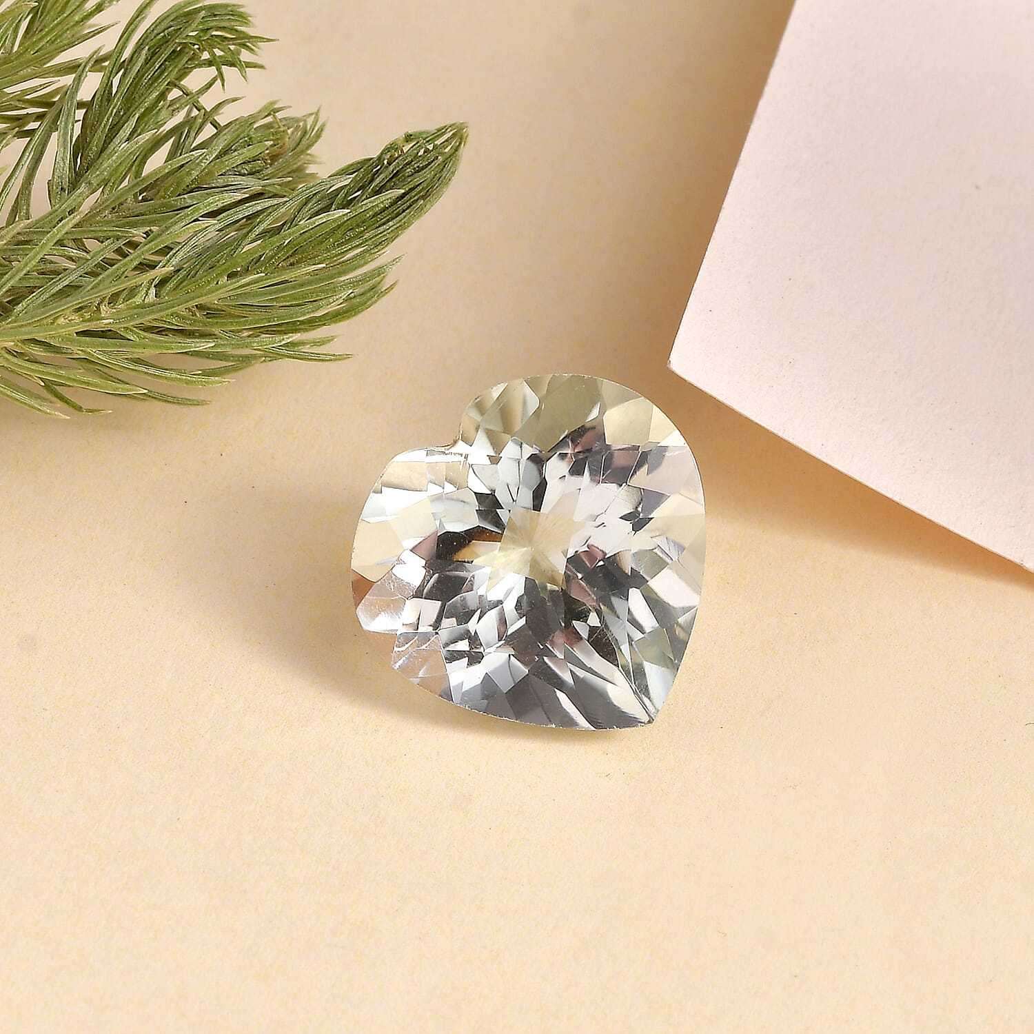 Montezuma Prasiolite (Hrt 18 mm) 13.33 ctw Loose Gemstone
