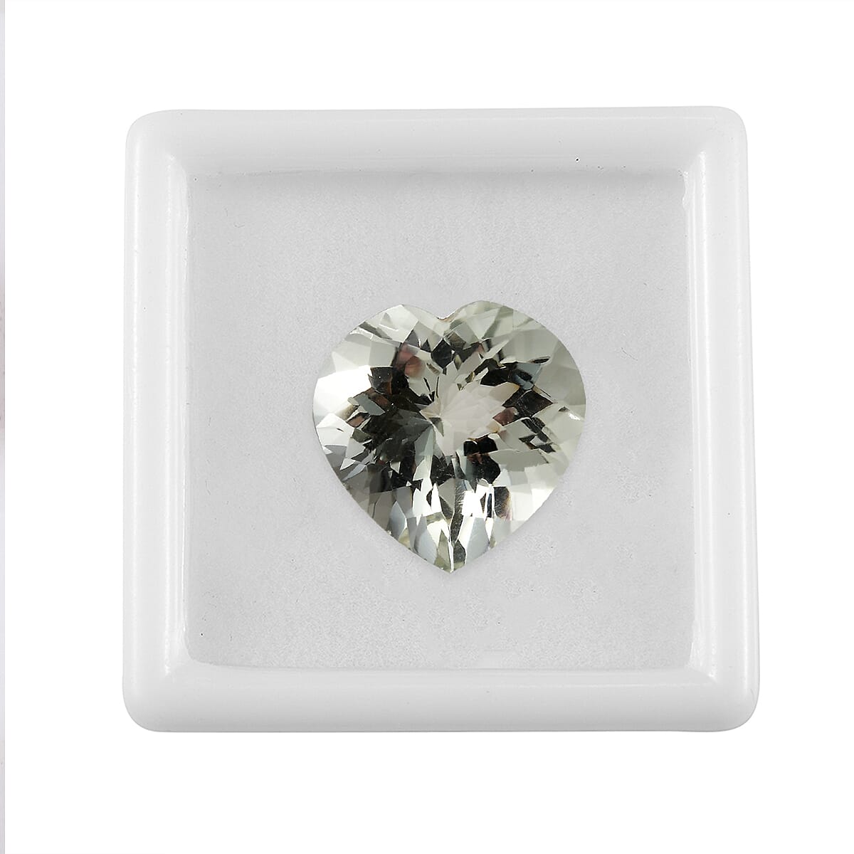 Montezuma Prasiolite (Hrt 18 mm) 13.33 ctw Loose Gemstone