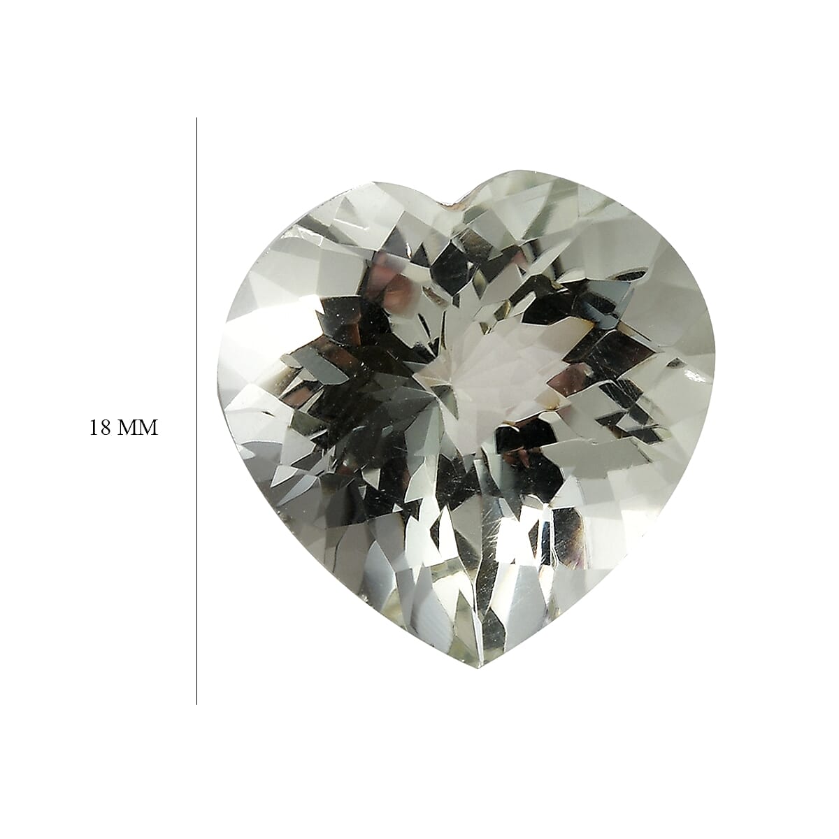 Montezuma Prasiolite (Hrt 18 mm) 13.33 ctw Loose Gemstone