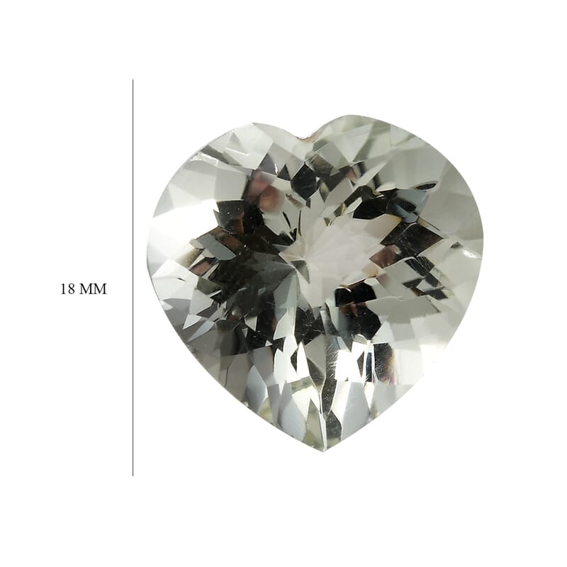 Montezuma Prasiolite (Hrt 18 mm) 13.33 ctw Loose Gemstone