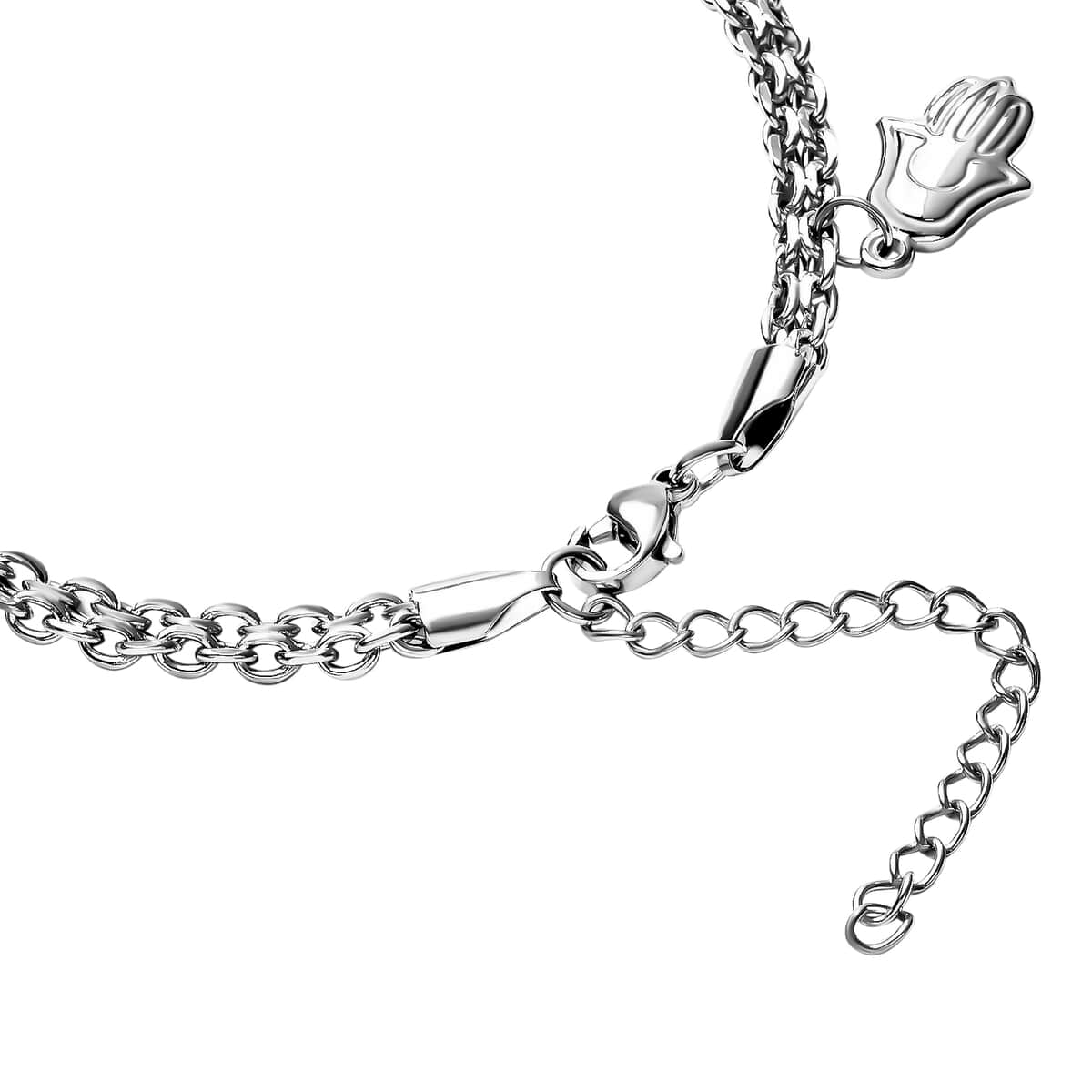 Up Your Luck Bell Charm Anklet in Stainless Steel (9-11 in) image number 2