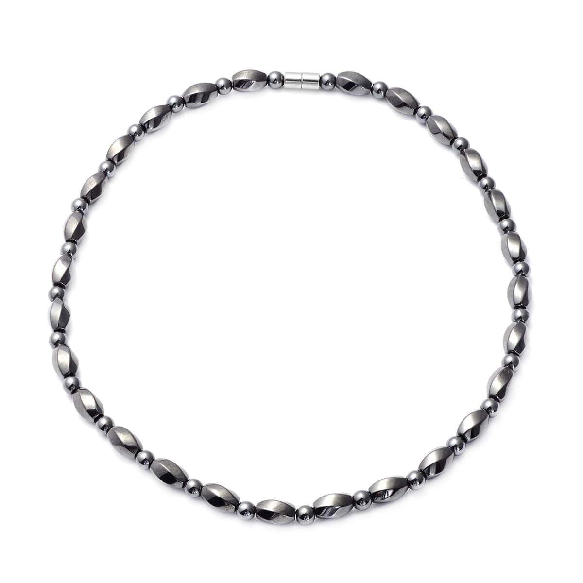 Set of 3 Hematite Beaded Necklaces 20 Inches with Magnetic Clasp in Silvertone 999.50 ctw image number 5