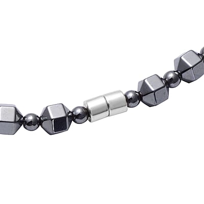 Set of 3 Hematite 999.50 ctw Beaded Necklaces with Magnetic Clasp in Silvertone 20 Inches