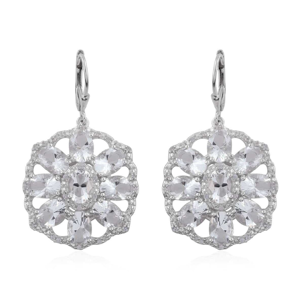 Petalite and Zircon Earrings in Platinum Over Sterling Silver 9.40 ctw image number 0