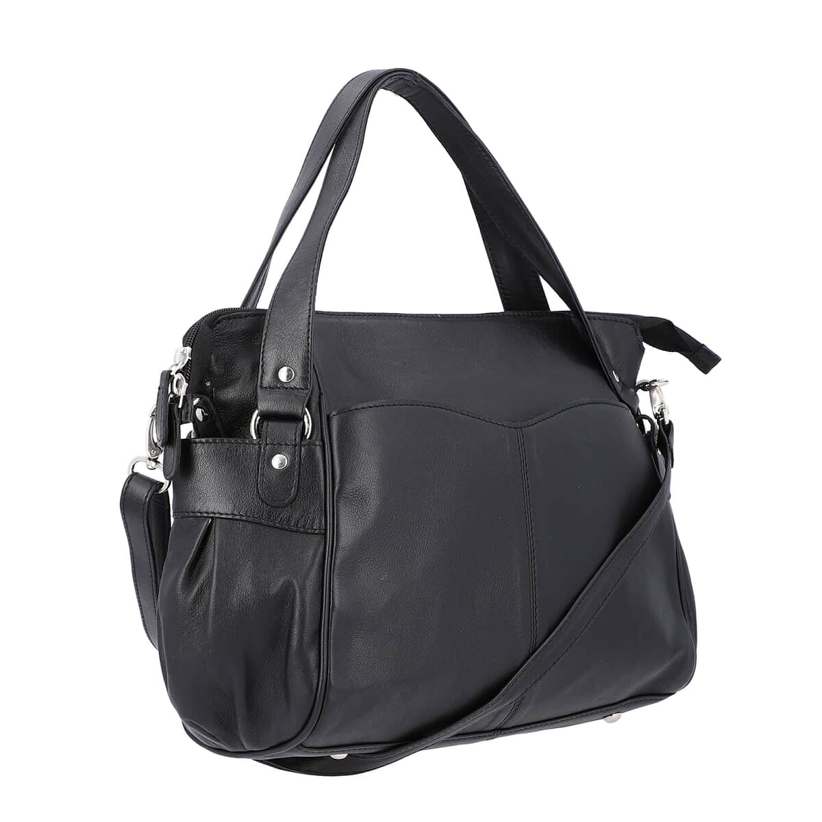 100%  Genuine Leather RFID Bailey Bag, Color : Black, Size : 17x11x3 in image number 4