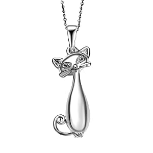 Platinum Over Sterling Silver Pendant without Chain