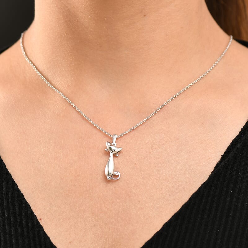 Platinum Over Sterling Silver Pendant without Chain