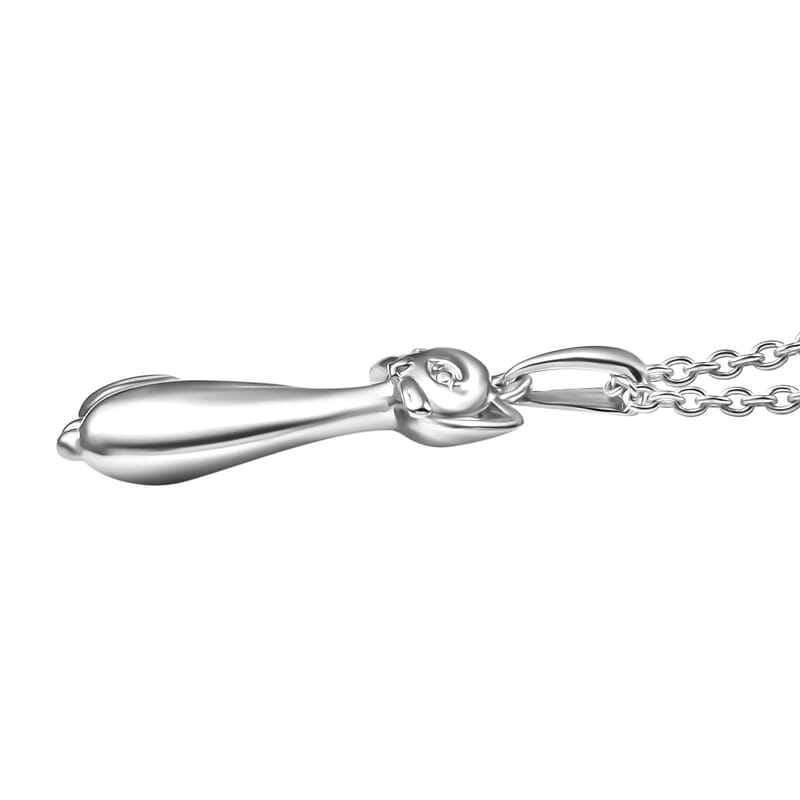 Platinum Over Sterling Silver Pendant without Chain