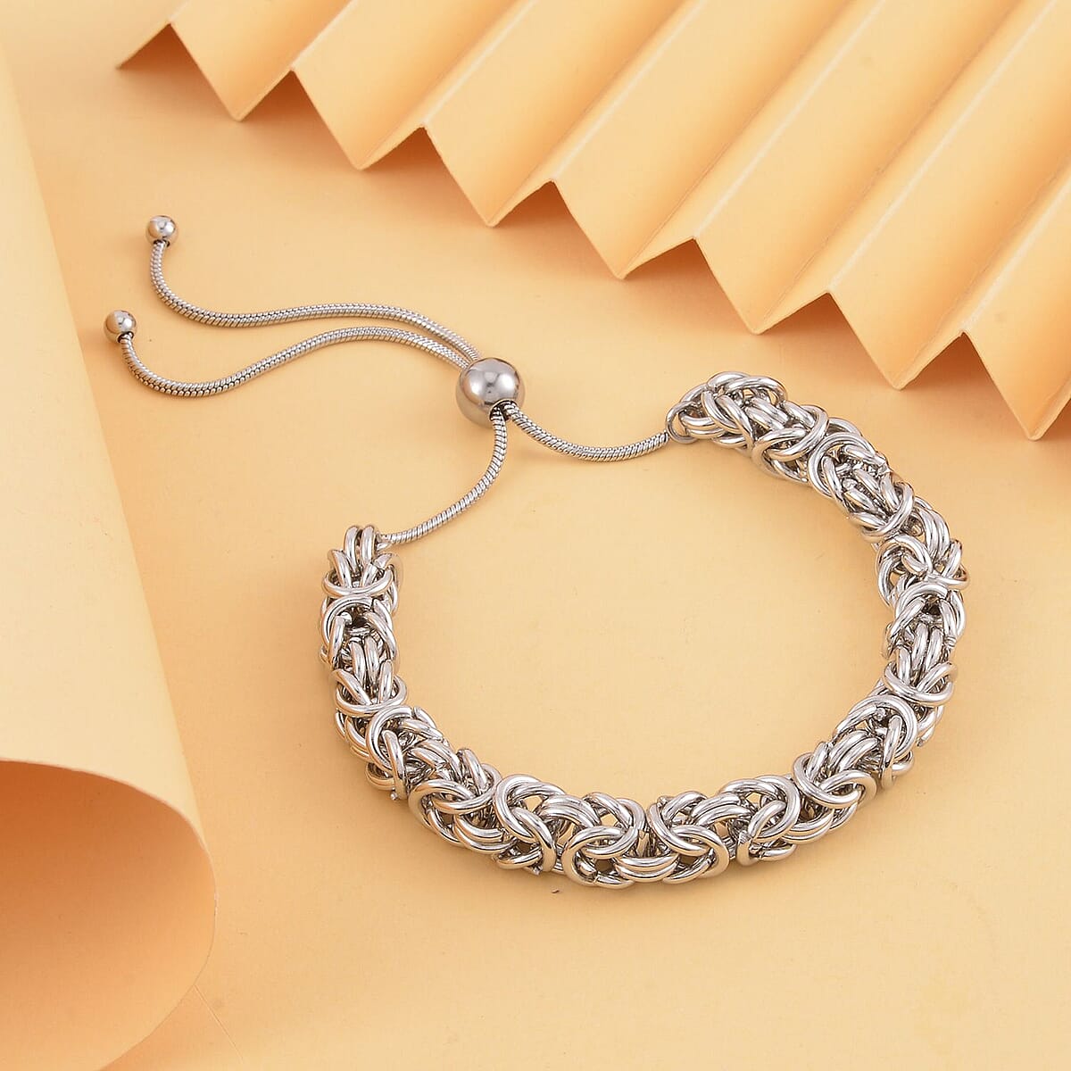 Byzantine Bolo Bracelet in Stainless Steel image number 1