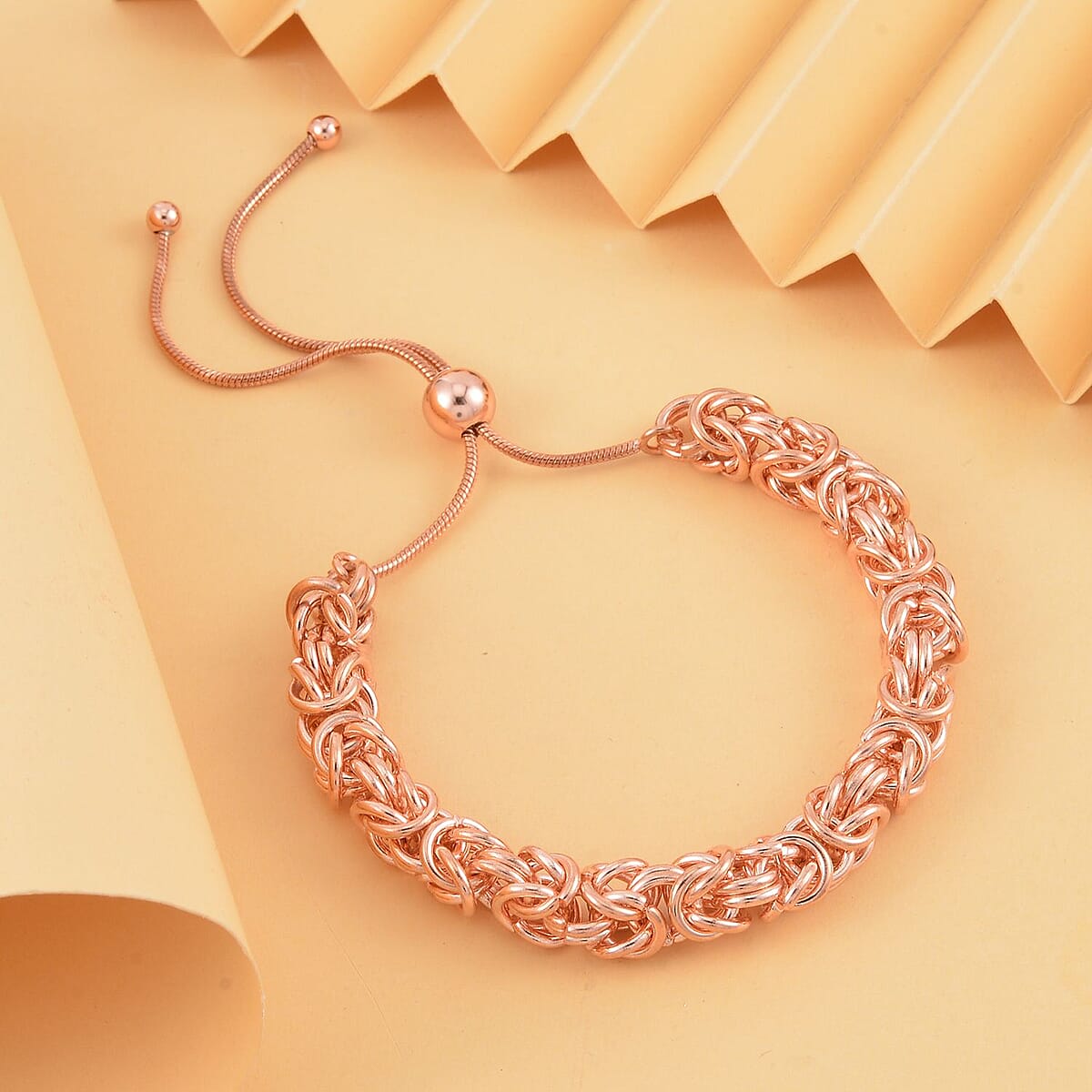 Byzantine Bolo Bracelet in ION Plated RG Stainless Steel | Tarnish-Free, Waterproof, Sweat Proof Jewelry image number 1