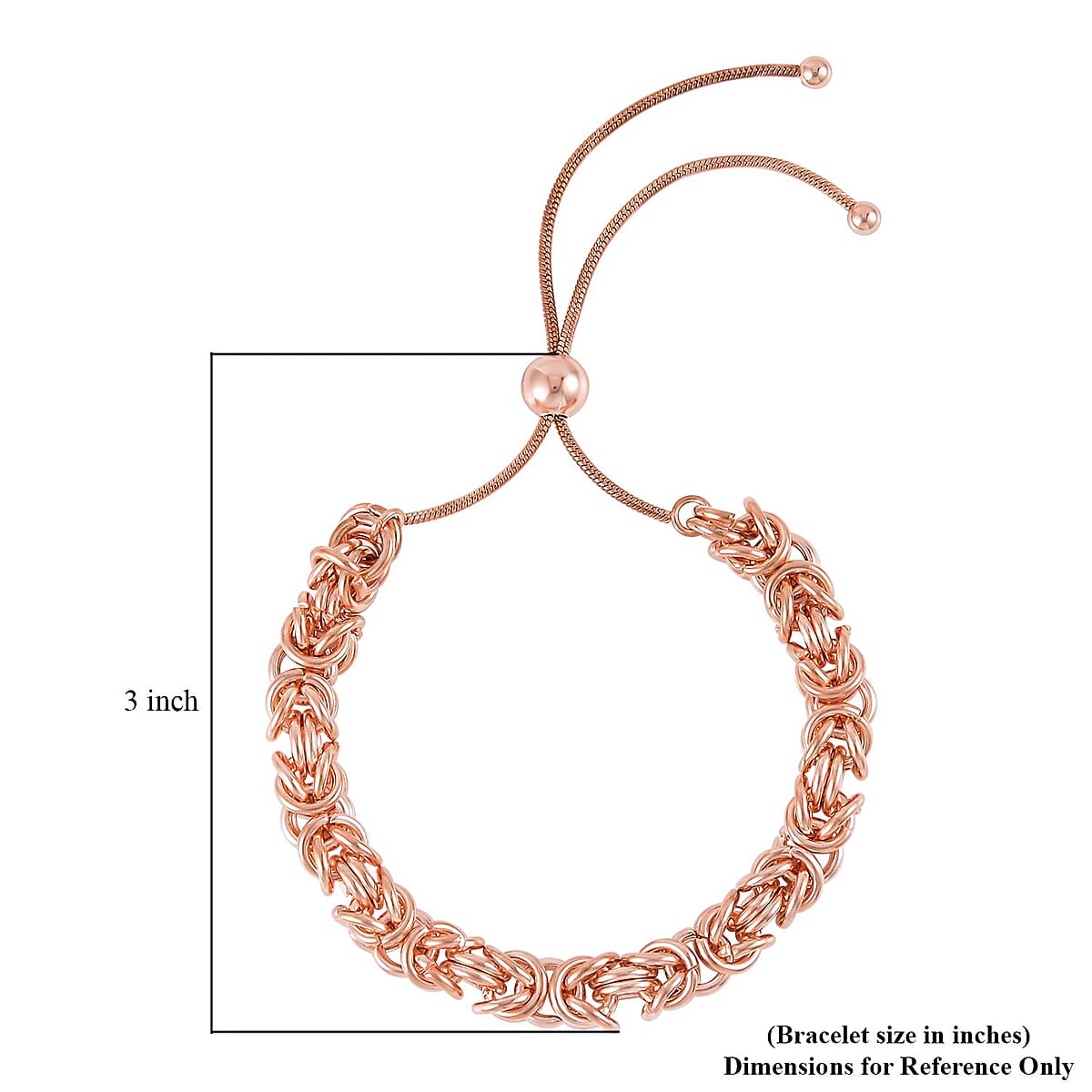 Byzantine Bolo Bracelet in ION Plated RG Stainless Steel | Tarnish-Free, Waterproof, Sweat Proof Jewelry image number 4