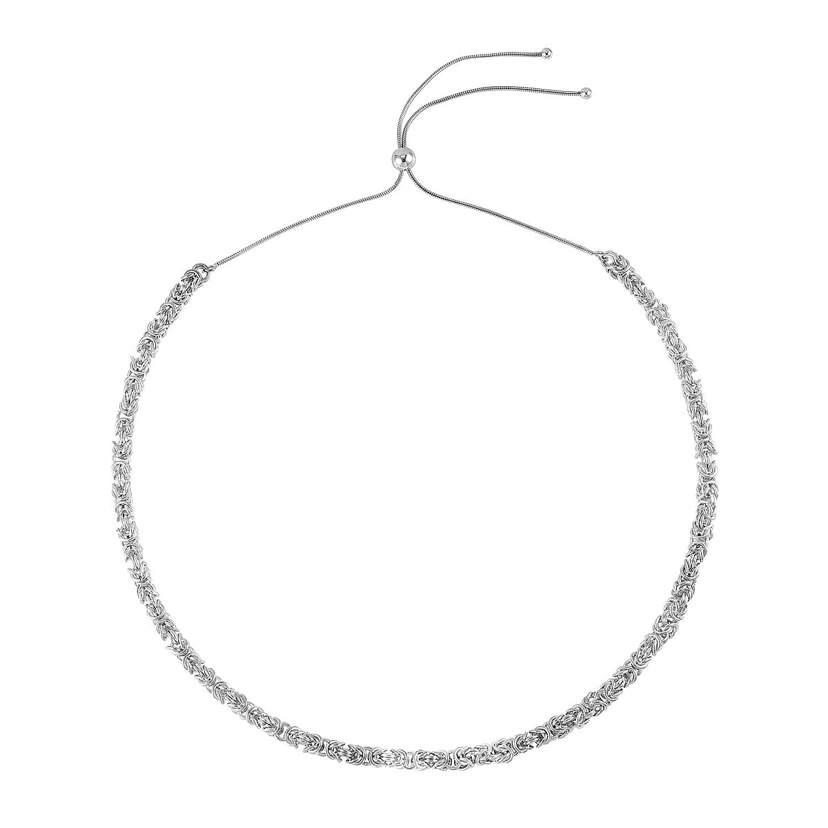 Stainless Steel Byzantine Chain Magic Ball Necklace 18-29 Inches image number 0