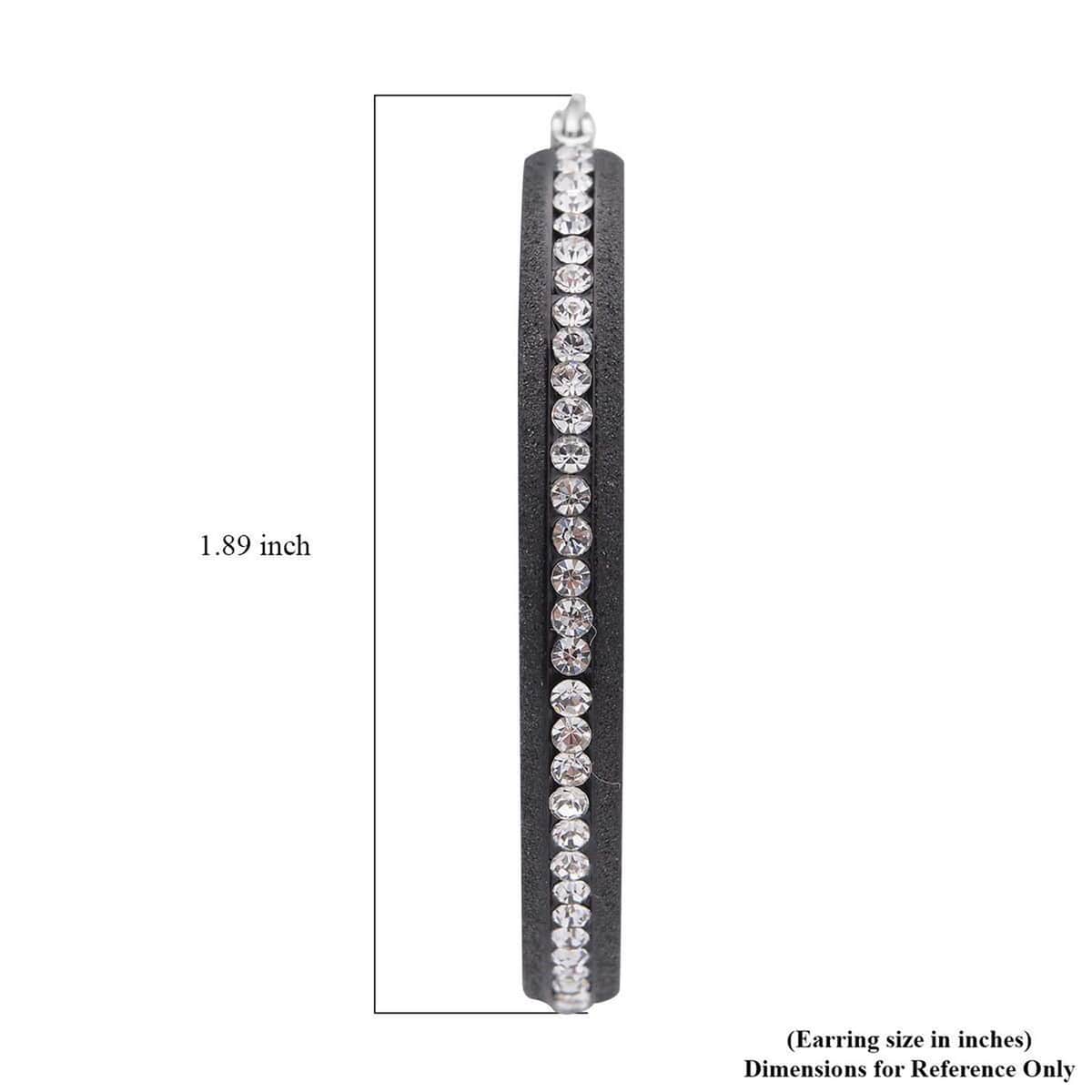 Value Buy Austrian Crystal Hoop Earrings in ION Plated Black Stainless Steel image number 6