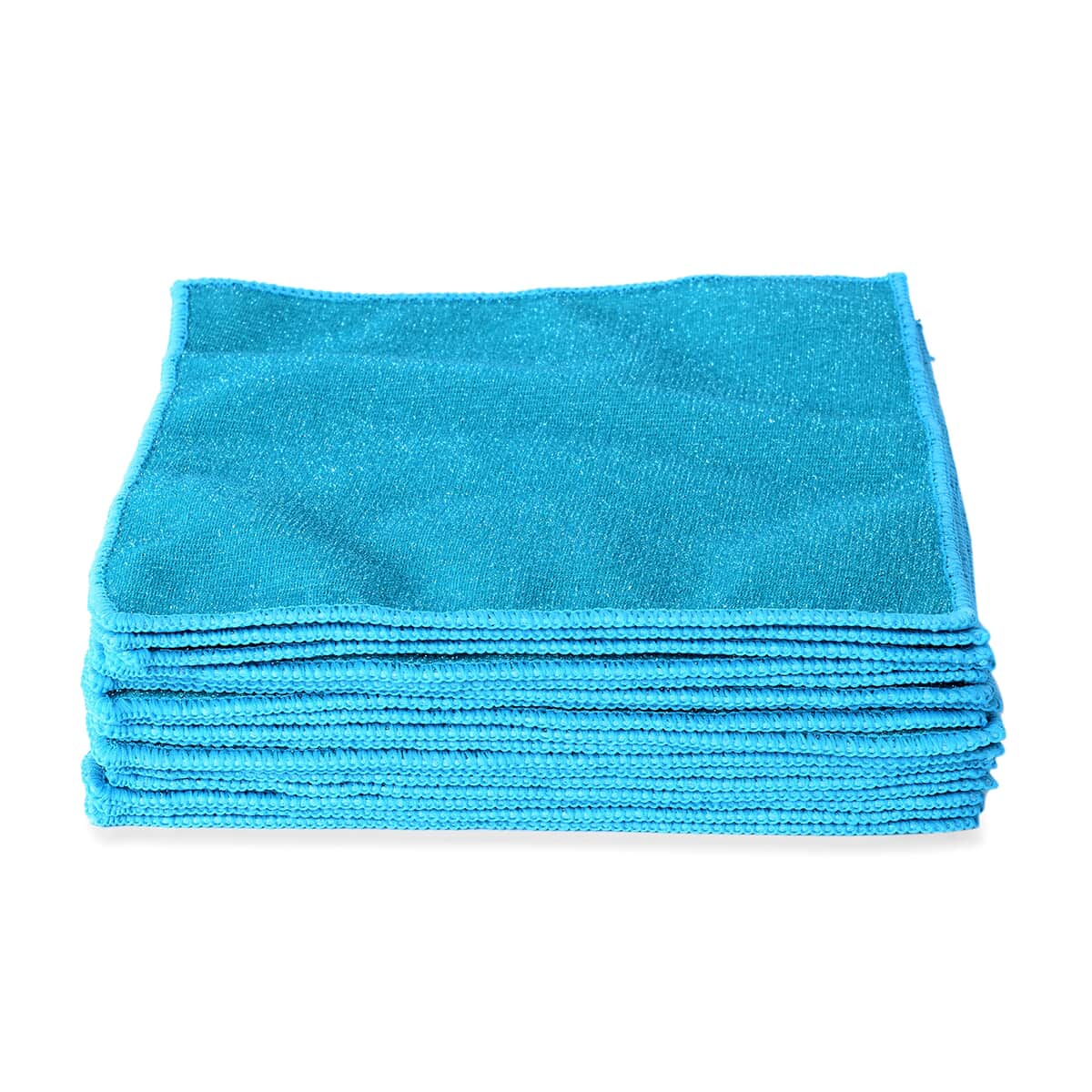 Set of 20 Turquoise Double Sided Microfiber and Scratch Fiber Dish Cloth (10 in) image number 0