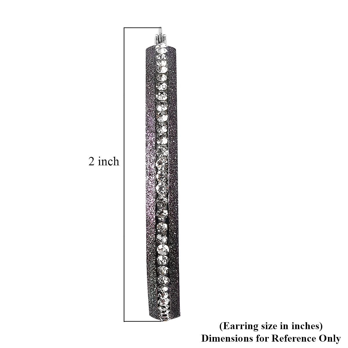 Austrian Crystal Hoop Earrings in ION Plated Rainbow Stainless Steel image number 4