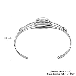 Santa Fe Style Kingman Turquoise Bracelet in Sterling Silver, Silver Cuff Bracelet (7 in) 3.75 ctw