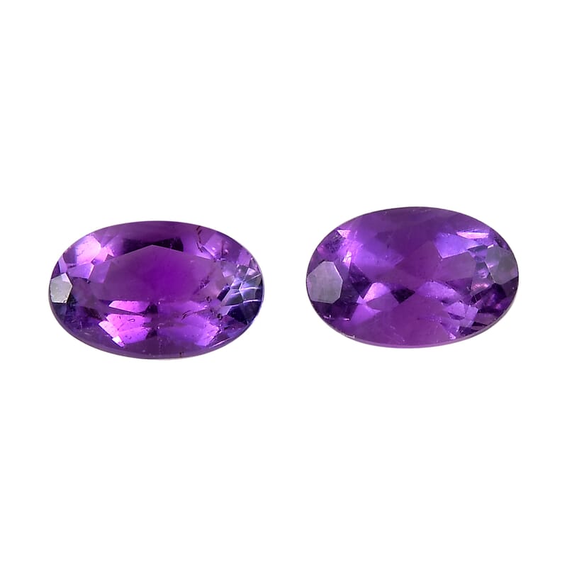 Mashamba Amethyst Set of 2 (Ovl 6x4 mm) 0.70 ctw Loose Gemstone