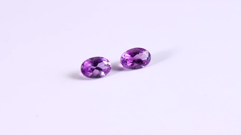 Mashamba Amethyst Set of 2 (Ovl 6x4 mm) 0.70 ctw Loose Gemstone