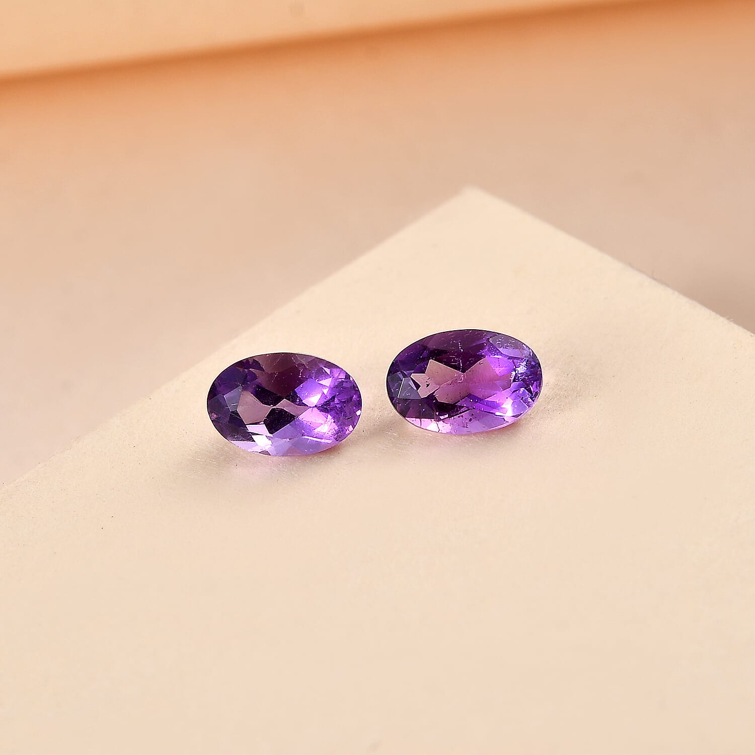 Mashamba Amethyst Set of 2 (Ovl 6x4 mm) 0.70 ctw Loose Gemstone