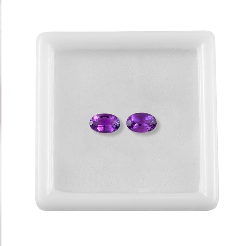 Mashamba Amethyst Set of 2 (Ovl 6x4 mm) 0.70 ctw Loose Gemstone