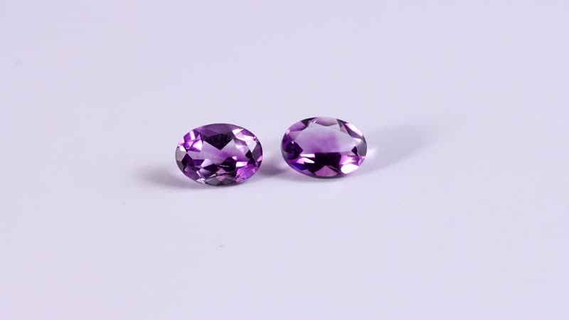 Mashamba Amethyst Set of 2 (Ovl 7x5 mm) 1.23 ctw Loose Gemstone