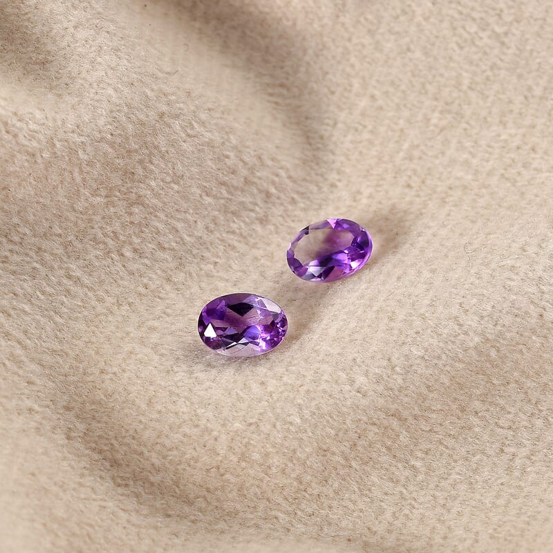 Mashamba Amethyst Set of 2 (Ovl 7x5 mm) 1.23 ctw Loose Gemstone