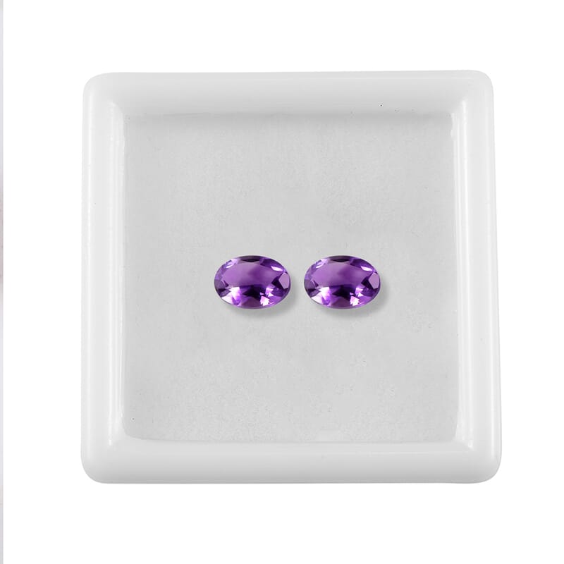 Mashamba Amethyst Set of 2 (Ovl 7x5 mm) 1.23 ctw Loose Gemstone