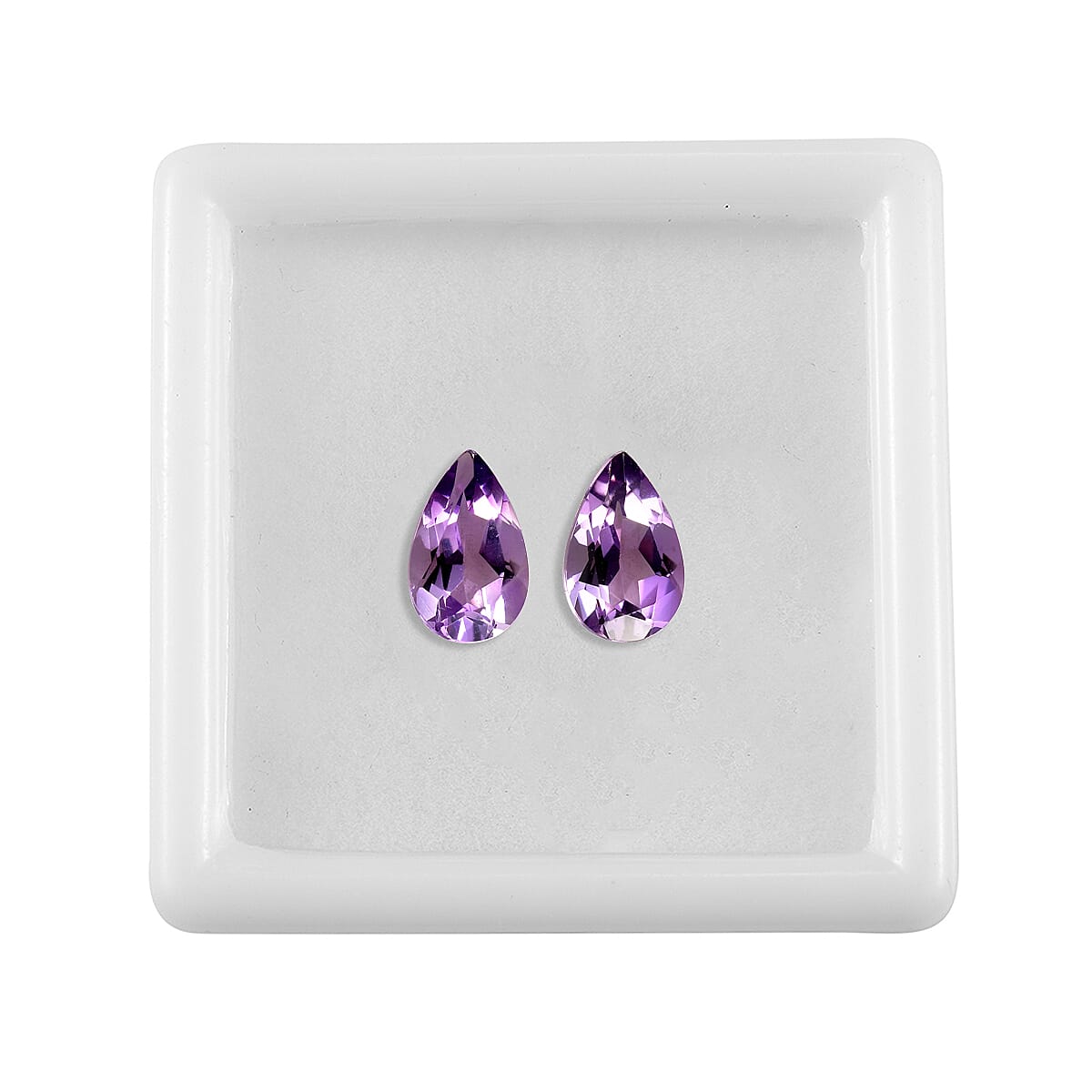 Mashamba Amethyst Set of 2 (Pear 8x5 mm) 1.39 ctw Loose Gemstone