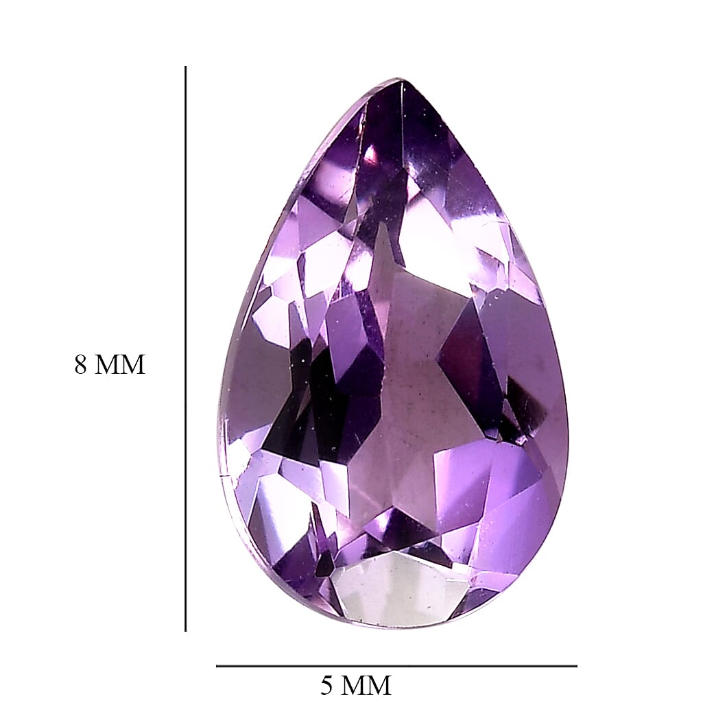 Mashamba Amethyst Set of 2 (Pear 8x5 mm) 1.39 ctw Loose Gemstone