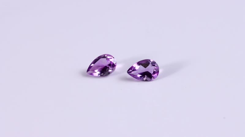 Mashamba Amethyst Set of 2 (Pear 6x4 mm) 0.70 ctw Loose Gemstone