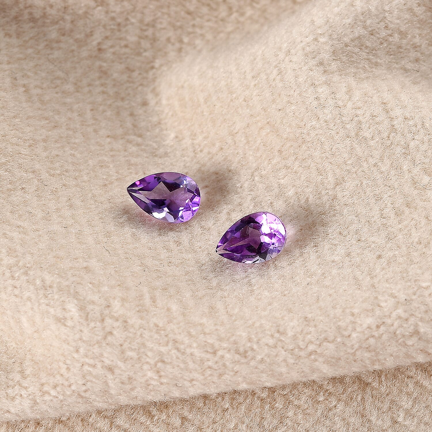 Mashamba Amethyst Set of 2 (Pear 6x4 mm) 0.70 ctw Loose Gemstone