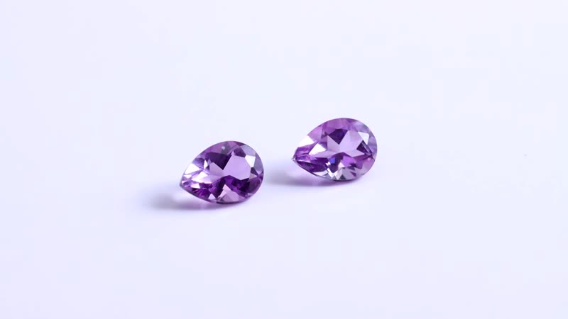 Mashamba Amethyst Set of 2 (Pear 7x5 mm) 1.21 ctw Loose Gemstone