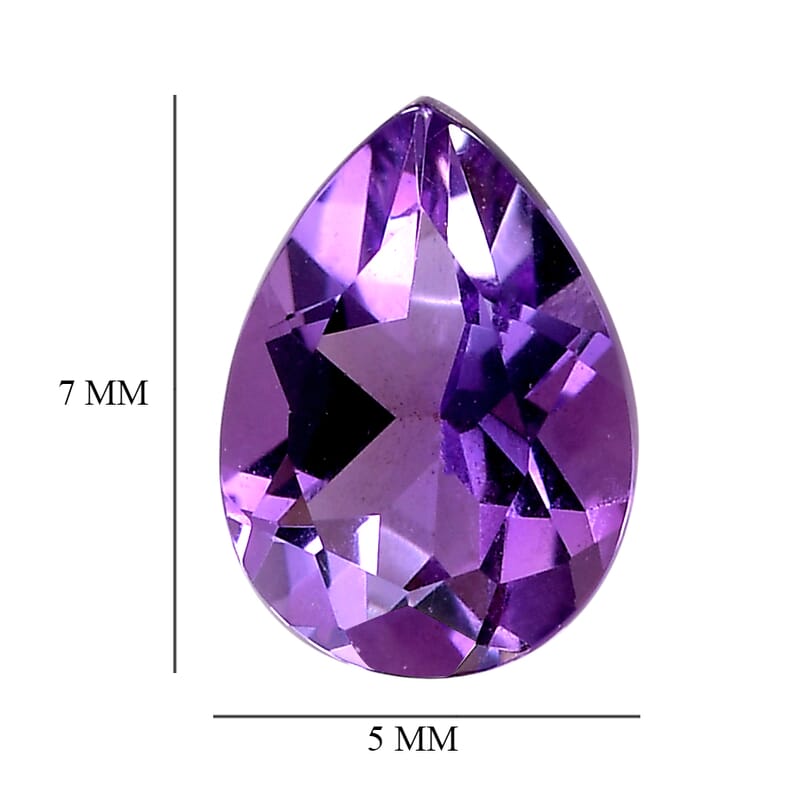 Mashamba Amethyst Set of 2 (Pear 7x5 mm) 1.21 ctw Loose Gemstone
