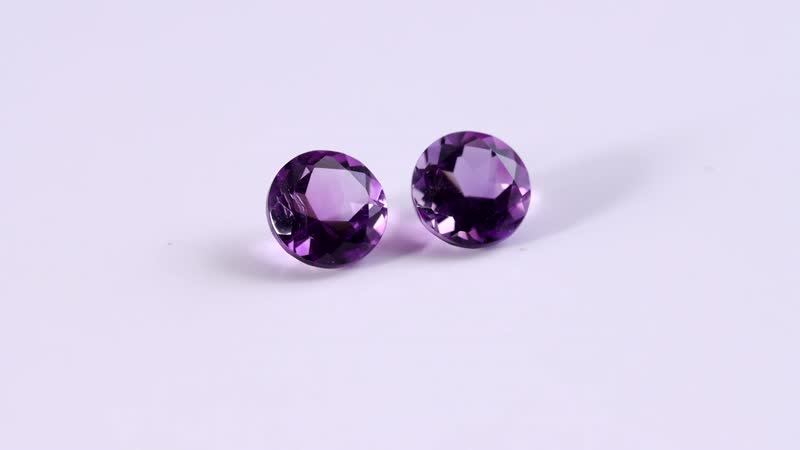 AA Mashamba Amethyst Set of 2 (Rnd 7 mm) 1.18 ctw Loose Gemstone