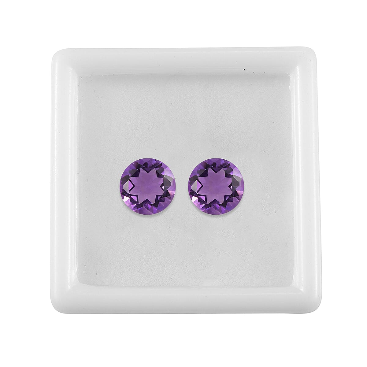AA Mashamba Amethyst Set of 2 (Rnd 7 mm) 1.18 ctw Loose Gemstone