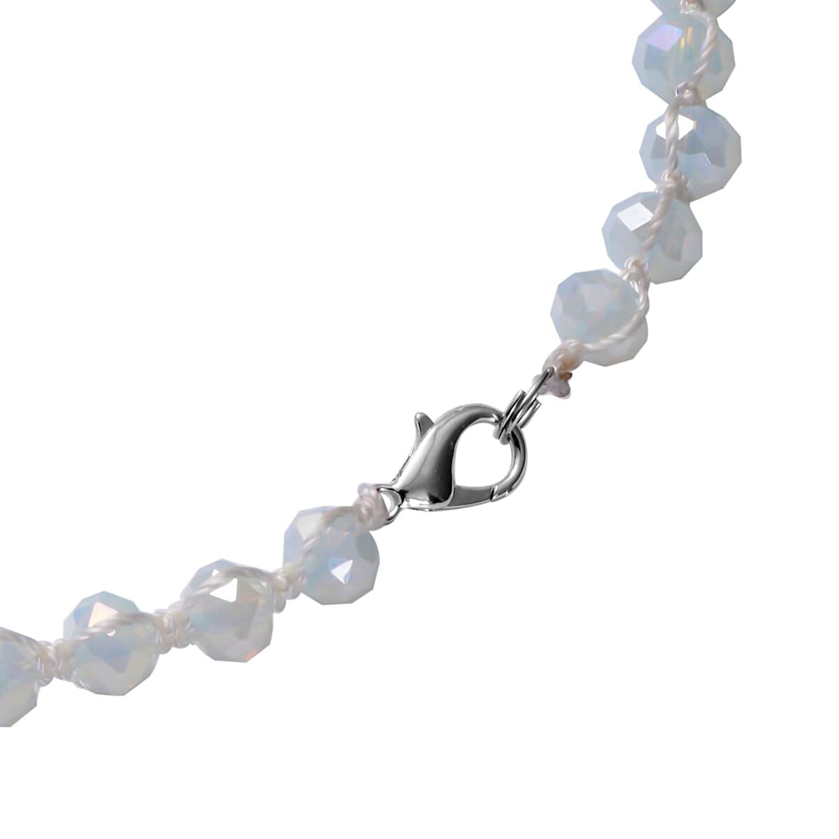 Fluorite and Opalite Earrings and Multi Strand Chips Necklace 18 Inches in Silvertone 563.00 ctw image number 3