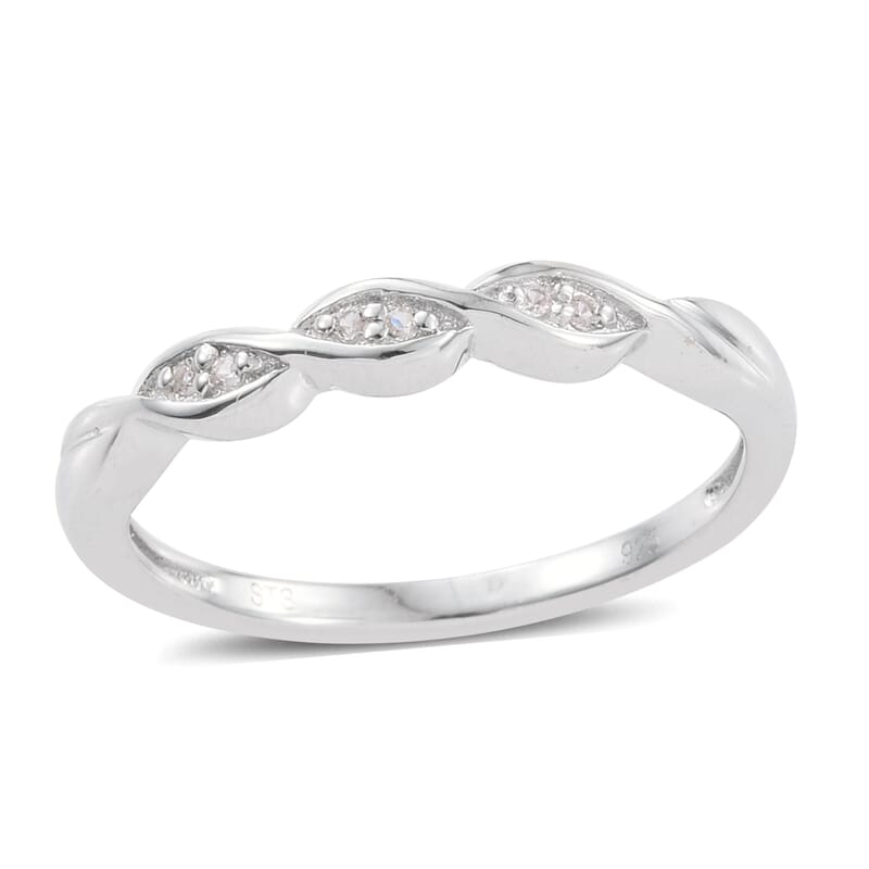 Created White Sapphire Sterling Silver Ring (Size 7) TGW 0.015 Cts.