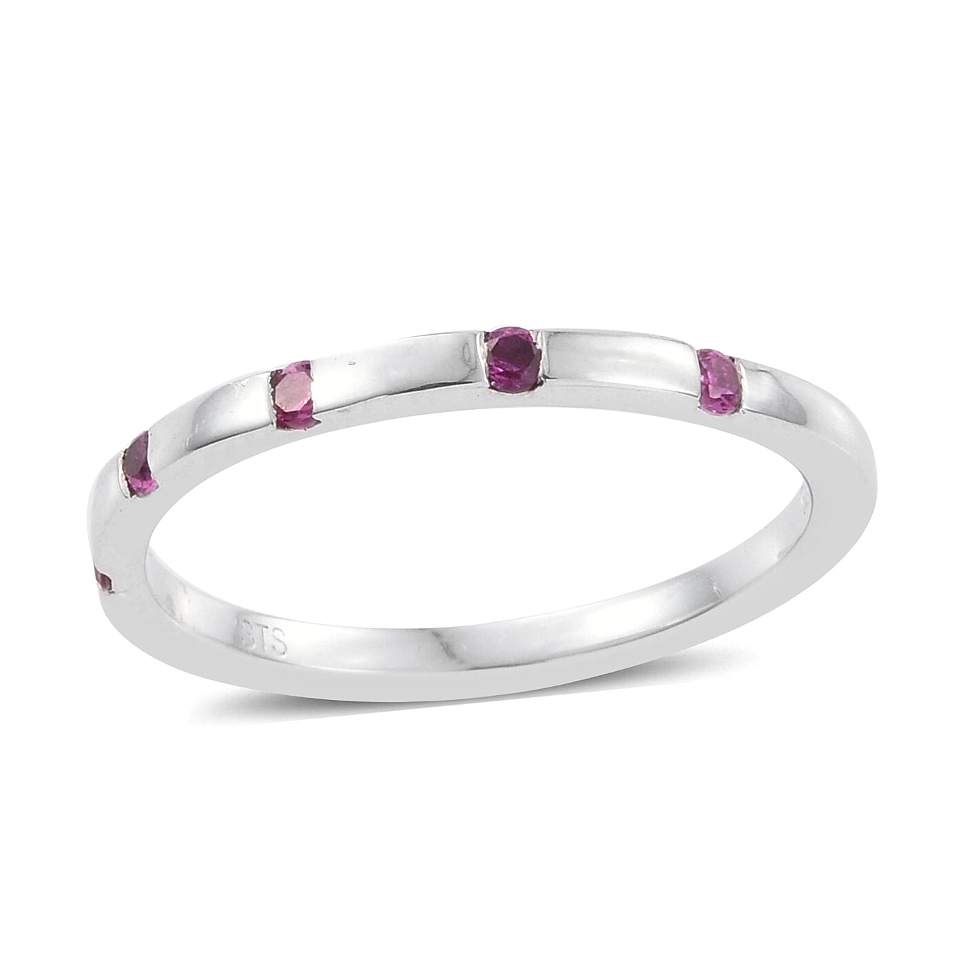 Lab Created Ruby Ring in Sterling Silver (Size 7.0)